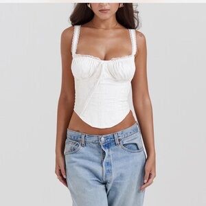 House of CB white longline corset